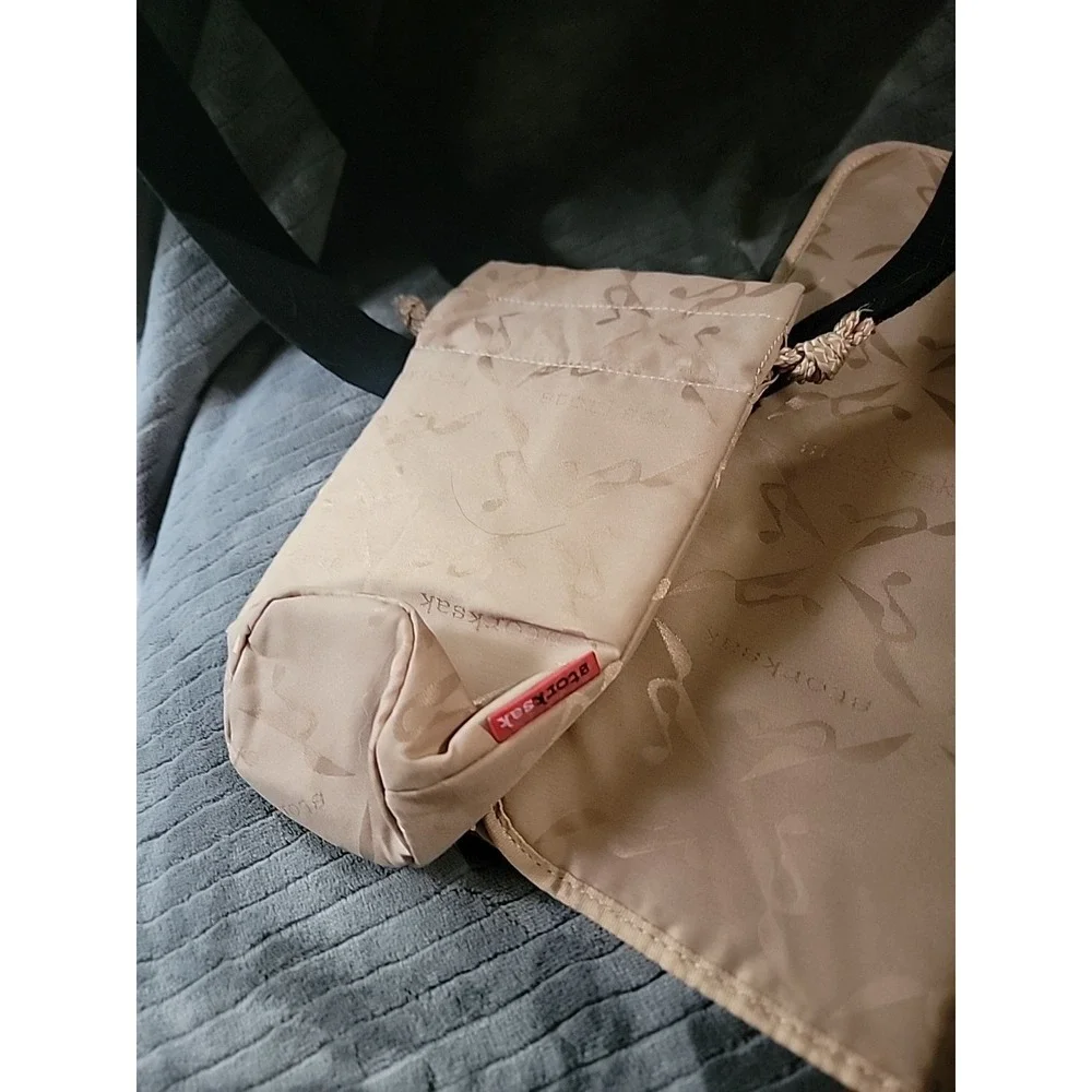 Storksak Black Faux Leather Diaper Bag Tote Changing Mat Bottle Holder